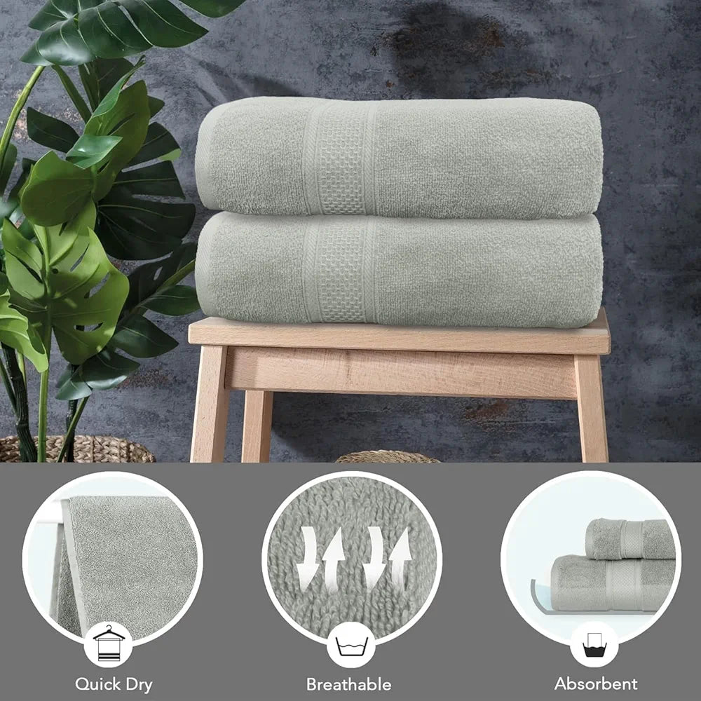Luxe Home Cotton Bath Towel 450 GSM Quick Dry Large Size Bathroom Towels for Men & Women, Home, Kitchen, Gym, Spa